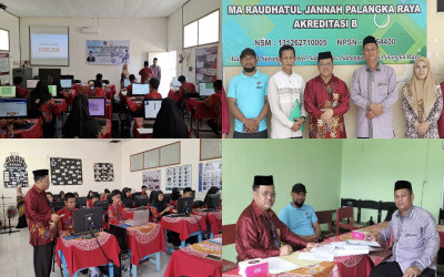 Kunjungan Pengawas Madrasah pada Pelaksanaan ANBK Hari Kedua di MA Raudhatul Jannah